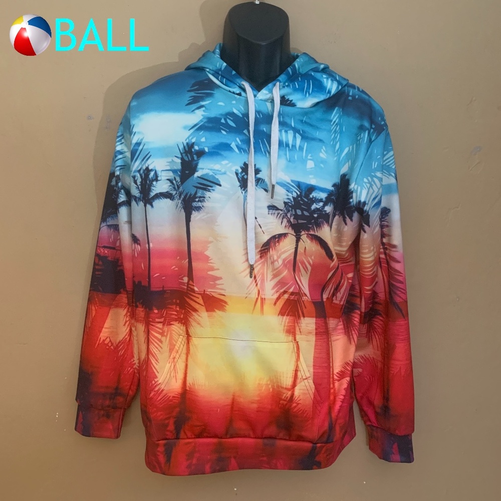 Ball Tropical Print Hoodie Small / Medium Gently worn 92% polyester / 8% spandex